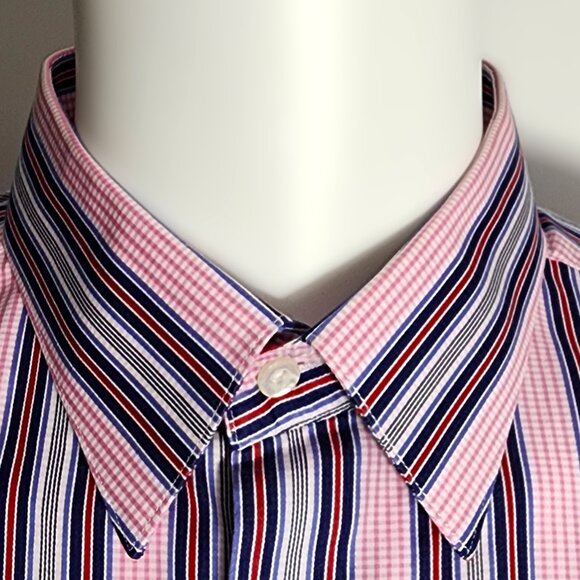 Men's Tailored Striped Shirt By Maxwell Clothiers, Hong Kong, Colors POP! - Picture 3 of 9